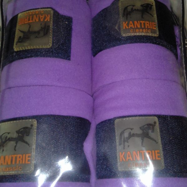 Bandagen 4 er Set, Kantrie, lila/dunkelblau, Größe Full/Warmblut