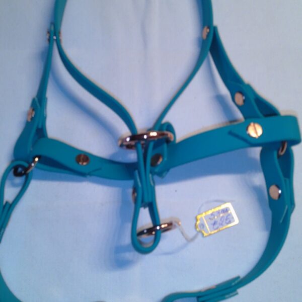 Hundegeschirr Biothane Handarbeit, Handarbeit, türkis, Größe 53 cm