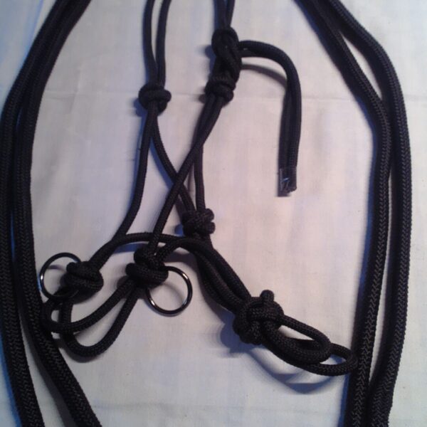 Knotenhalfter zum Reiten mit Zügel, unbekannt, schwarz, Größe Pony